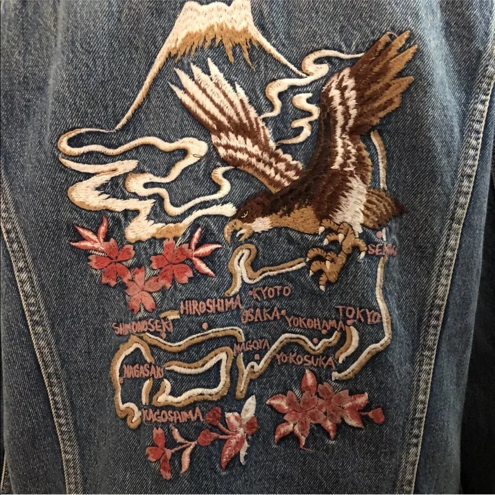 Levi's Blue Bomber Jacket with Dragon Embroidery - Picture 7 of 8
